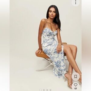 Kourtney Reformation Dress - Blue and White Floral